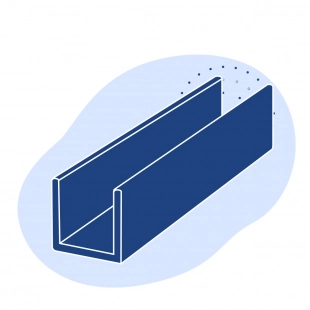 Алюминиевый швеллер 74x84x10x1000 мм В95 ГОСТ 8617-2018