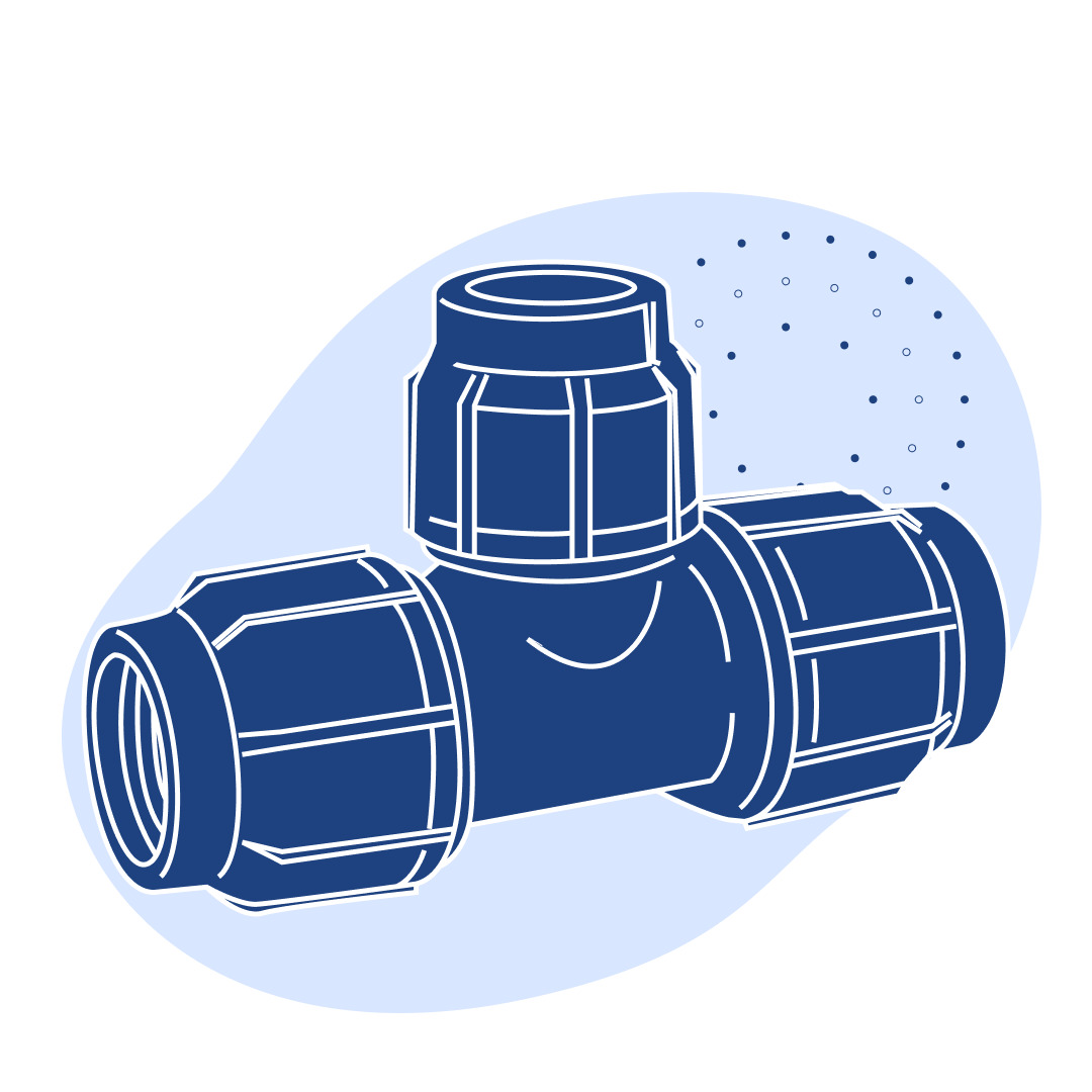 Тройник ПНД переходной 90x75 мм